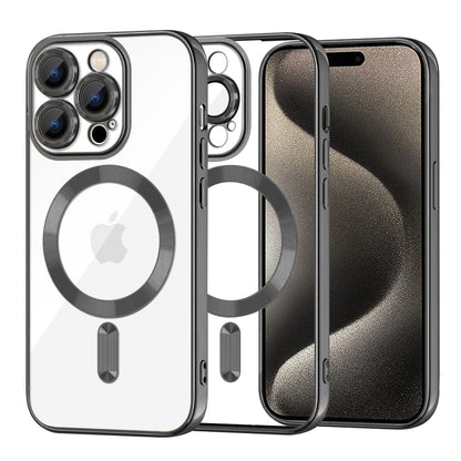 MagSafe Case for Apple iPhone 15 Pro Max, Techsuit, Luxury Crystal, Black