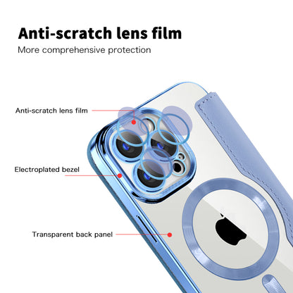MagSafe Case for Apple iPhone 15 Pro Max, Techsuit, SmartMag Book, Blue