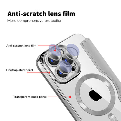 Coque MagSafe pour Apple iPhone 15 Pro Max, Techsuit, SmartMag Book, Gris