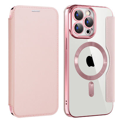 Coque MagSafe pour Apple iPhone 15 Pro Max, Techsuit, SmartMag Book, Rose