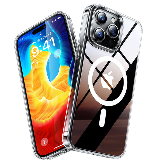 Coque MagSafe pour Apple iPhone 15 Pro Max, Torras, Diamond, Transparente