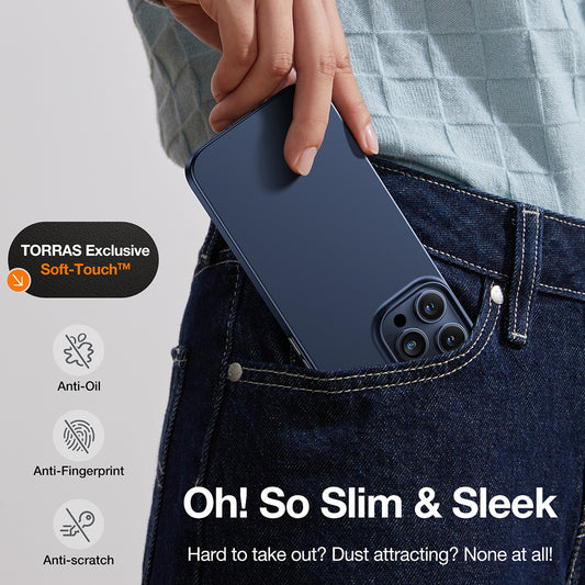 Étui MagSafe pour Apple iPhone 15 Pro Max, Torras, OriginFit, Bleu Marine