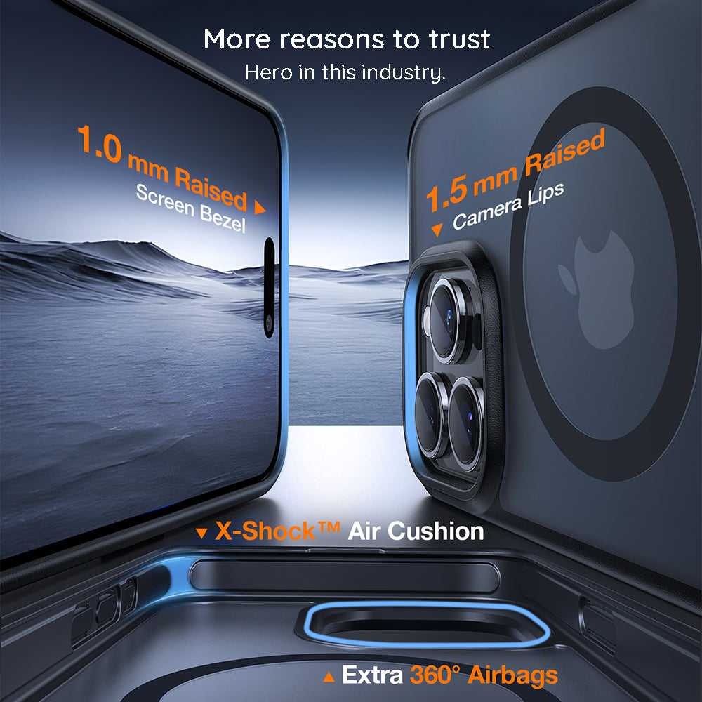 Coque MagSafe pour Apple iPhone 15 Pro Max, Torras, Pstand, Transparente