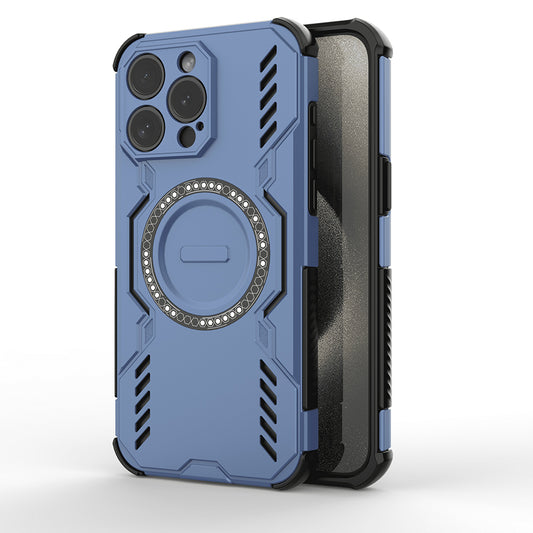 Coque MagSafe pour Apple iPhone 15 Pro, Techsuit, ArmorMag, Bleue