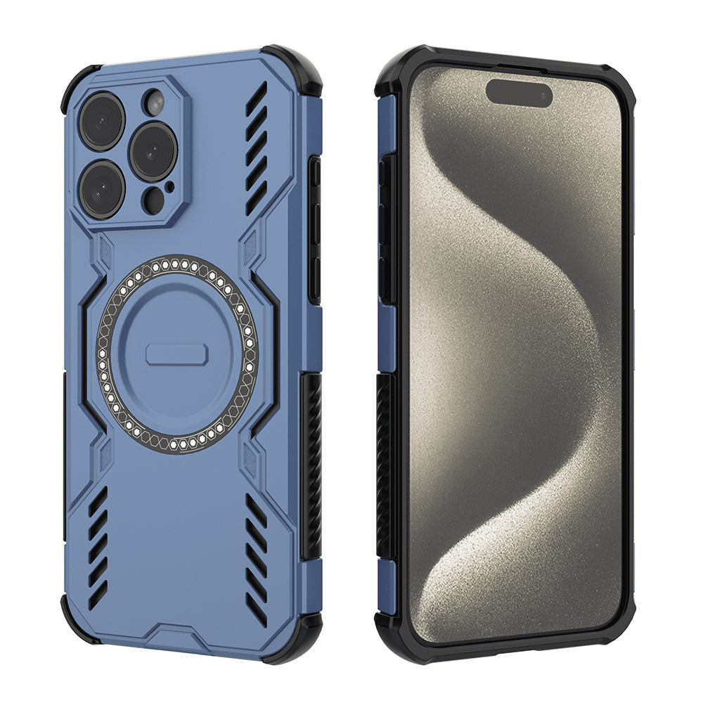Coque MagSafe pour Apple iPhone 15 Pro, Techsuit, ArmorMag, Bleue