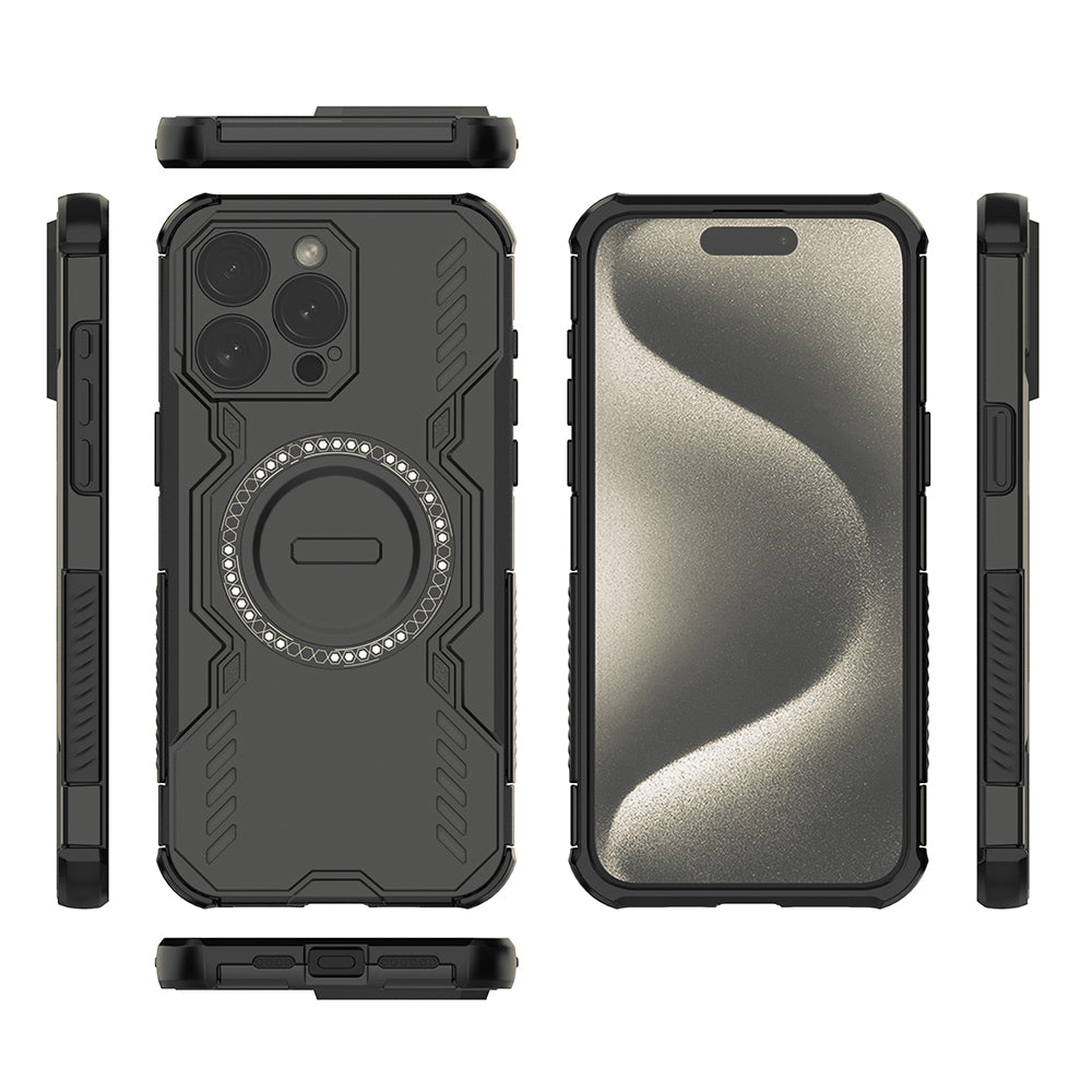 Coque MagSafe pour Apple iPhone 15 Pro, Techsuit, ArmorMag, Noire