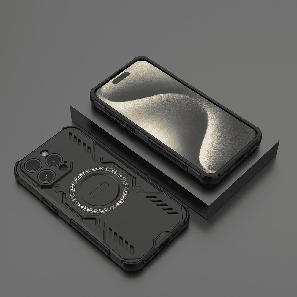Coque MagSafe pour Apple iPhone 15 Pro, Techsuit, ArmorMag, Noire