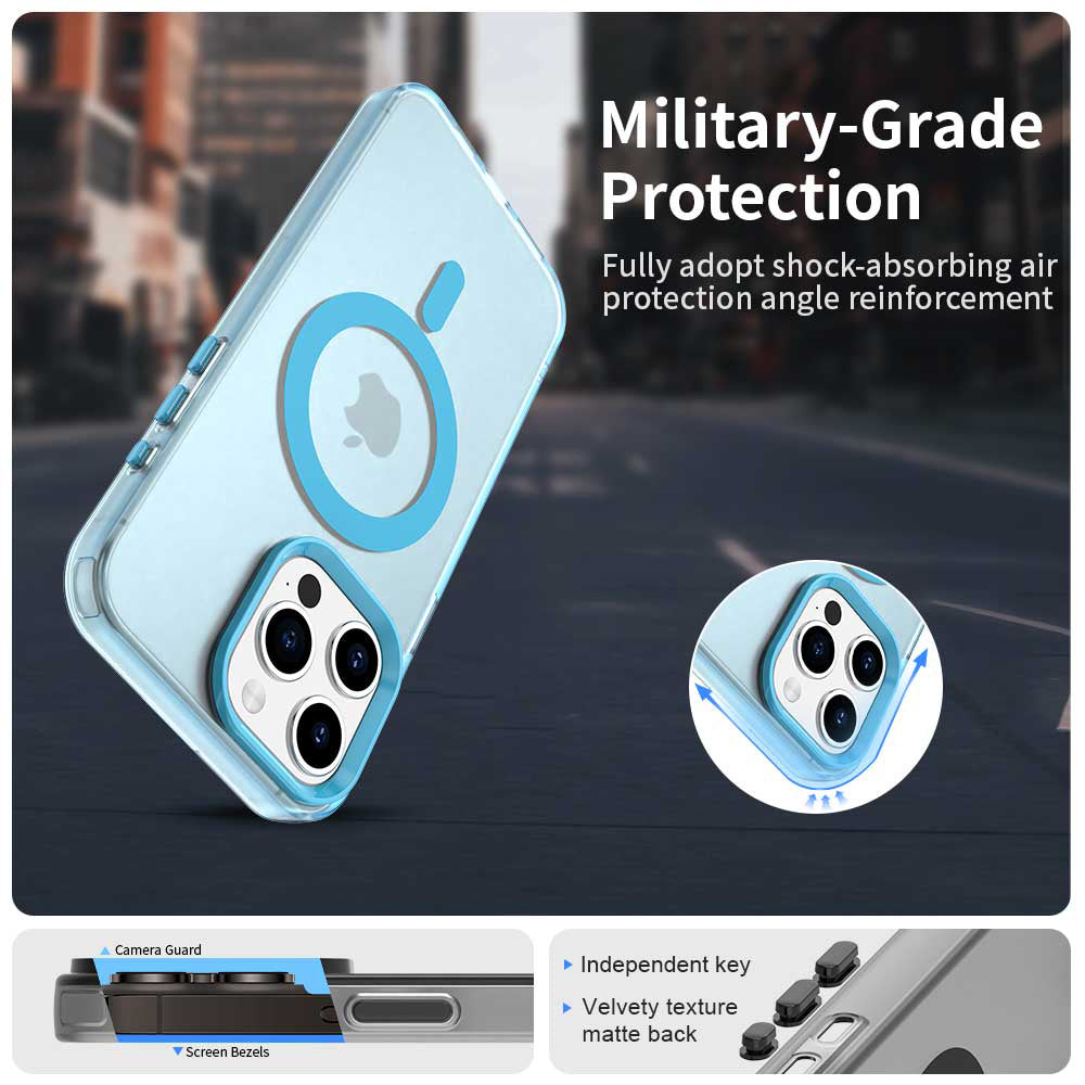 Coque MagSafe pour Apple iPhone 15 Pro, Techsuit, CandyCase, Bleue