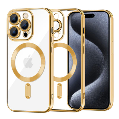 Coque MagSafe pour Apple iPhone 15 Pro, Techsuit, Luxury Crystal, Dorée