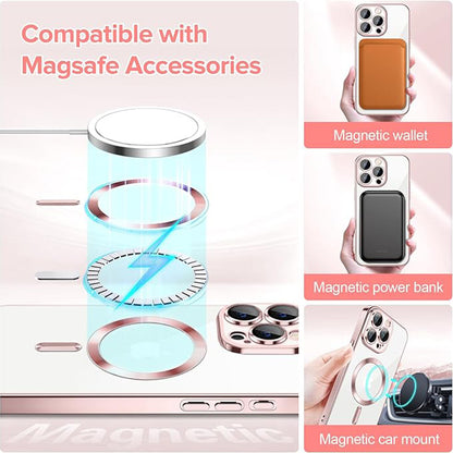 Coque MagSafe pour Apple iPhone 15 Pro, Techsuit, Luxury Crystal, Rose