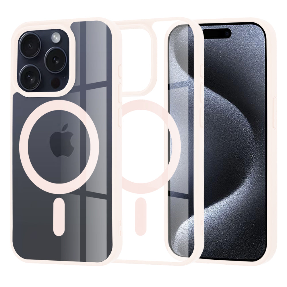 Coque MagSafe pour Apple iPhone 15 Pro, Techsuit, Pro, Rose