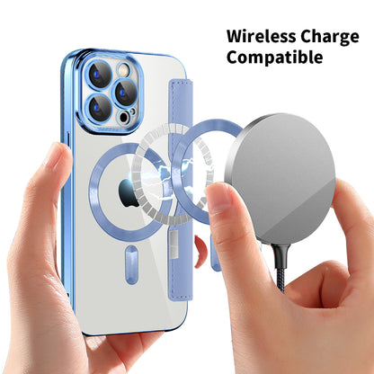 Coque MagSafe pour Apple iPhone 15 Pro, Techsuit, SmartMag Book, Bleu