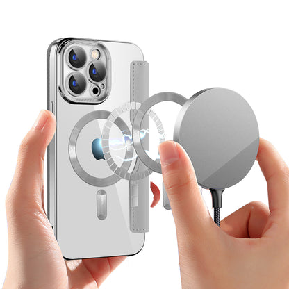 MagSafe Case for Apple iPhone 15 Pro, Techsuit, SmartMag Book, Gray