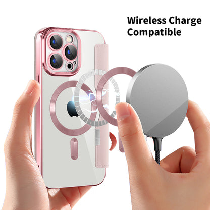 MagSafe Case for Apple iPhone 15 Pro, Techsuit, SmartMag Book, Pink