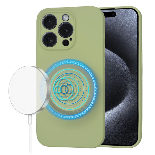 Coque MagSafe pour Apple iPhone 15 Pro, Techsuit, SoftFlex, Matcha