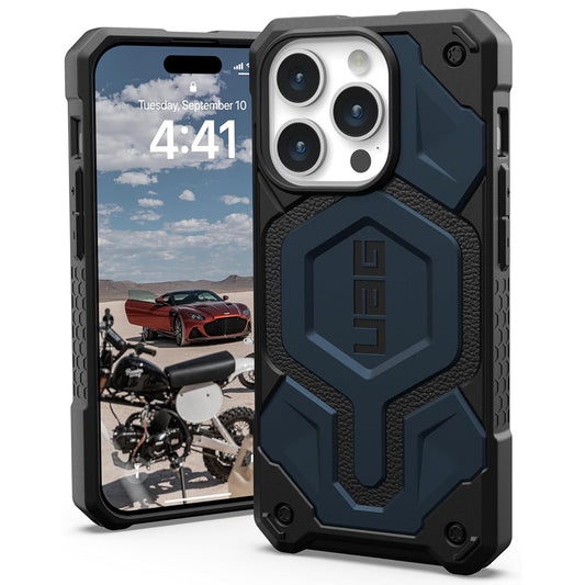 Coque MagSafe pour Apple iPhone 15 Pro, Urban Armor Gear, Monarch Pro, Bleu marine