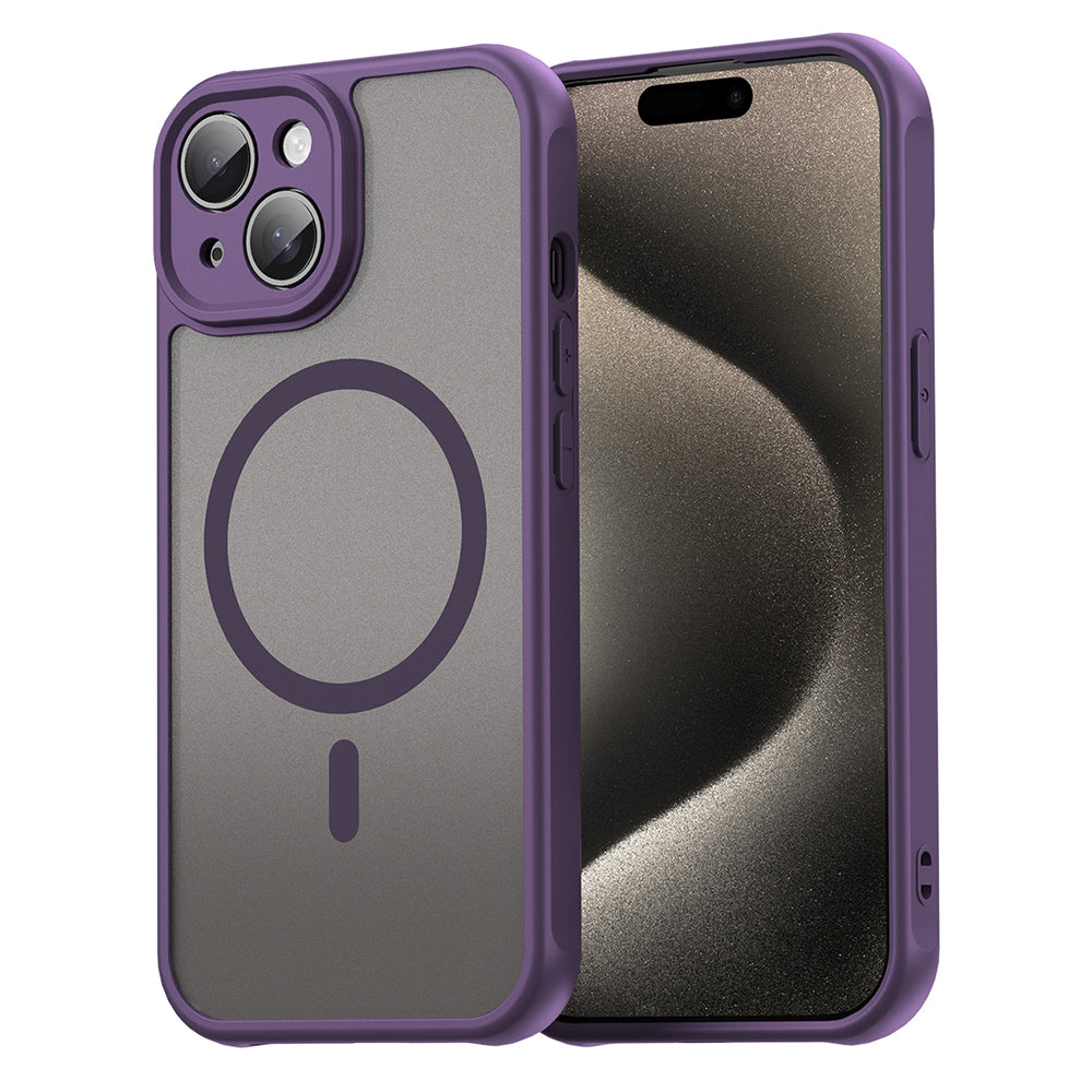Coque MagSafe pour Apple iPhone 15, Techsuit, HaloFrost II, Violet