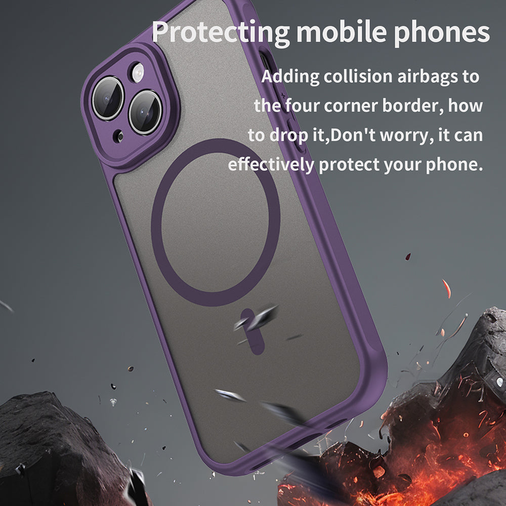 Coque MagSafe pour Apple iPhone 15, Techsuit, HaloFrost II, Violet