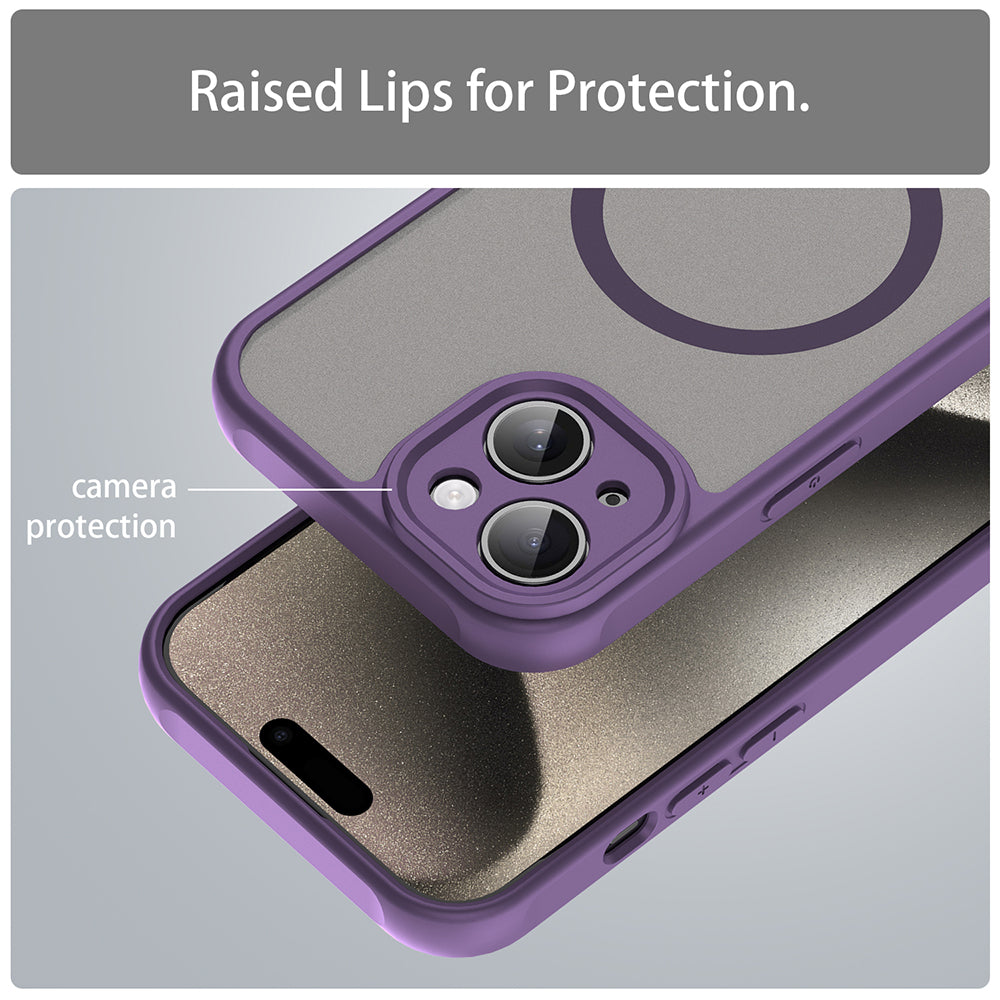 Coque MagSafe pour Apple iPhone 15, Techsuit, HaloFrost II, Violet