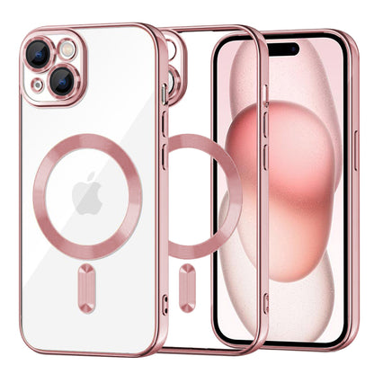 Coque MagSafe pour Apple iPhone 15, Techsuit, Luxury Crystal, Rose