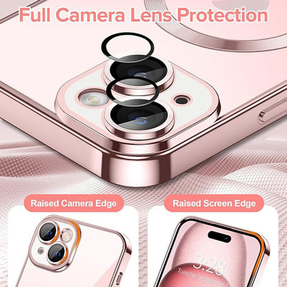 Coque MagSafe pour Apple iPhone 15, Techsuit, Luxury Crystal, Rose