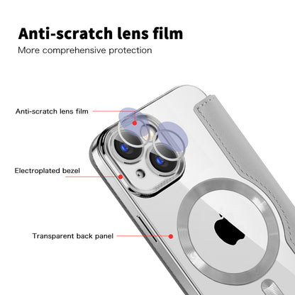 MagSafe Case for Apple iPhone 15, Techsuit, SmartMag Book, Gray