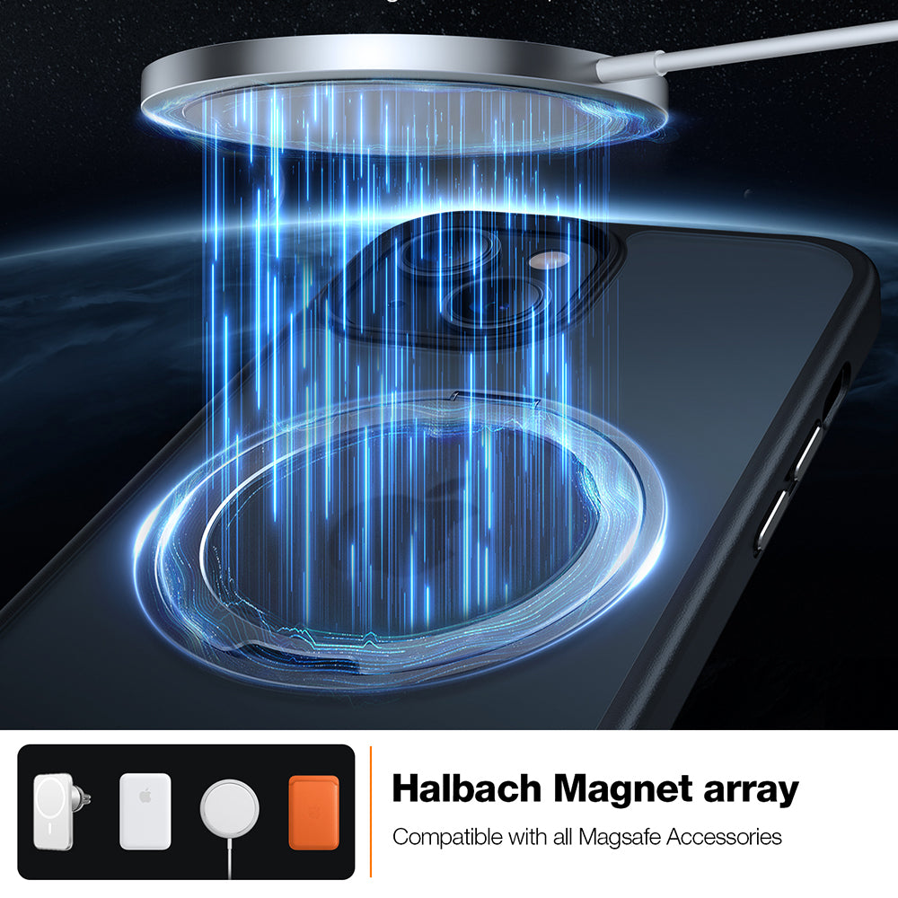 MagSafe Case for Apple iPhone 15, Torras, Ostand Pro, Black