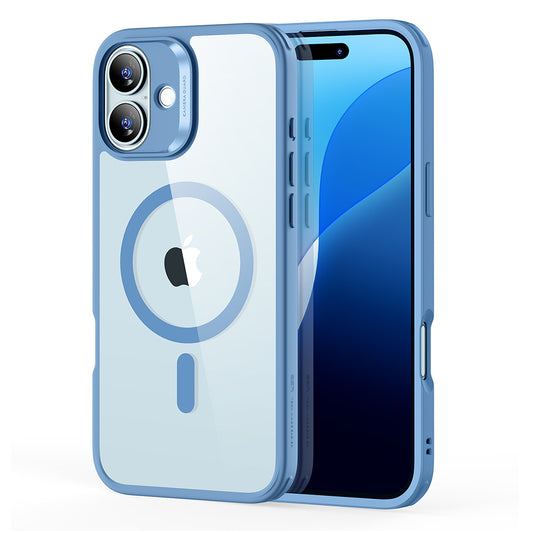 Coque MagSafe pour Apple iPhone 16, ESR, Classic Hybrid, Bleu Transparent