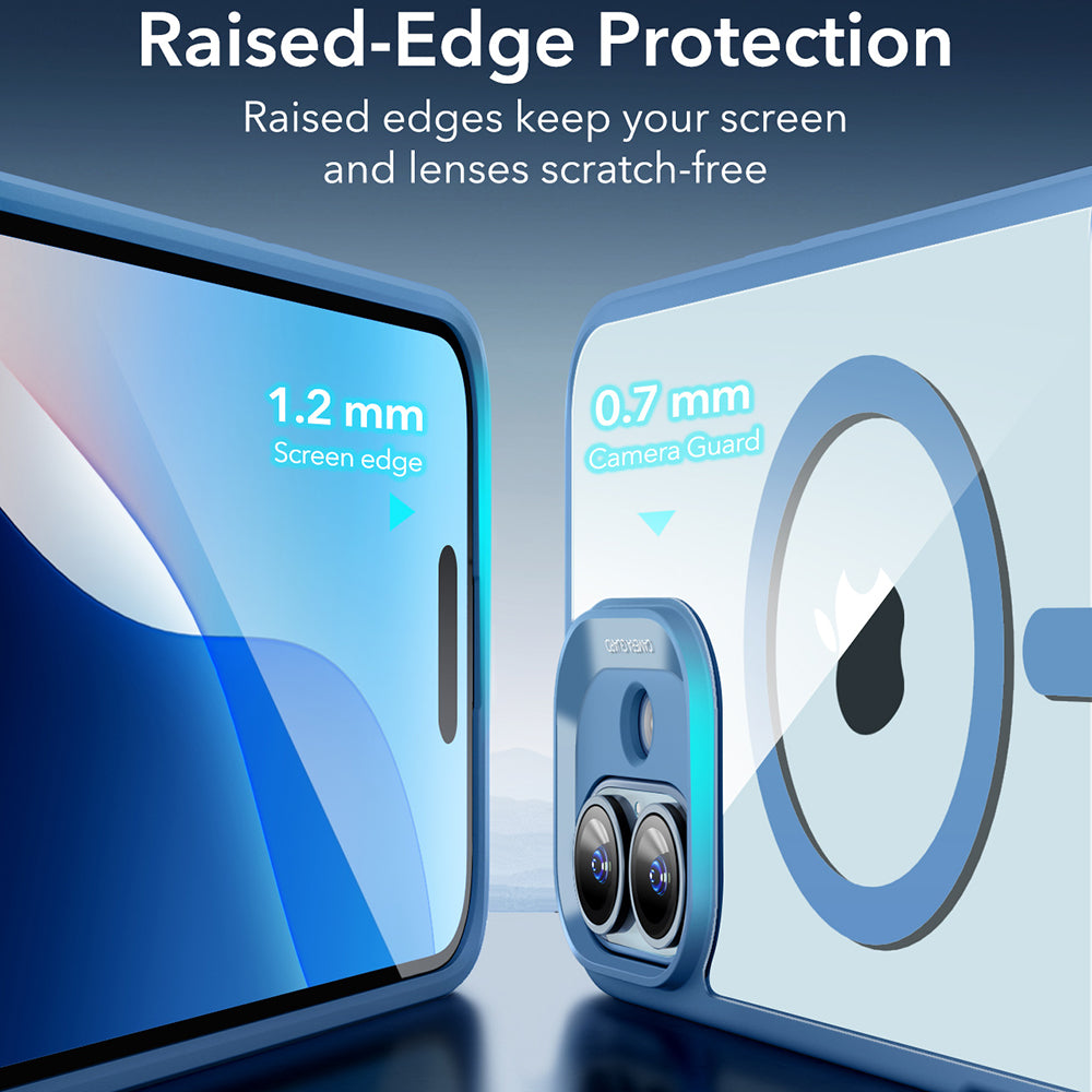 Coque MagSafe pour Apple iPhone 16, ESR, Classic Hybrid, Bleu Transparent