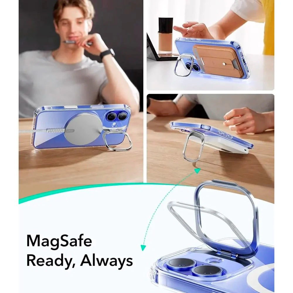Coque MagSafe pour Apple iPhone 16, ESR, Classic Hybrid Kickstand Slide, Transparente