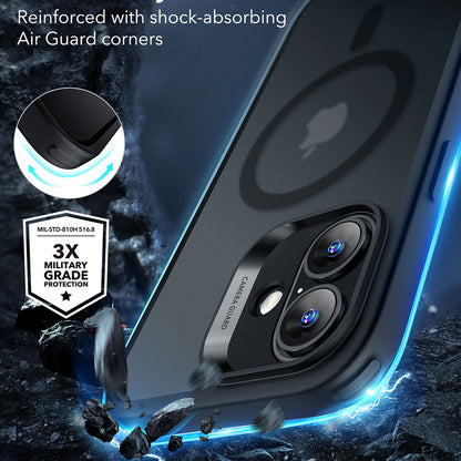Coque MagSafe pour Apple iPhone 16, ESR, Classic Hybrid, Noir Satiné