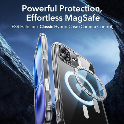Coque MagSafe pour Apple iPhone 16, ESR, Classic Hybrid Slide, Noir Satiné