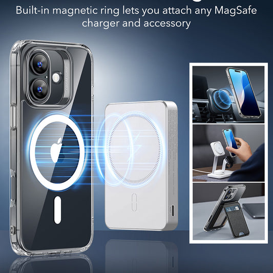 Coque MagSafe pour Apple iPhone 16, ESR, Classic Hybrid, Transparente