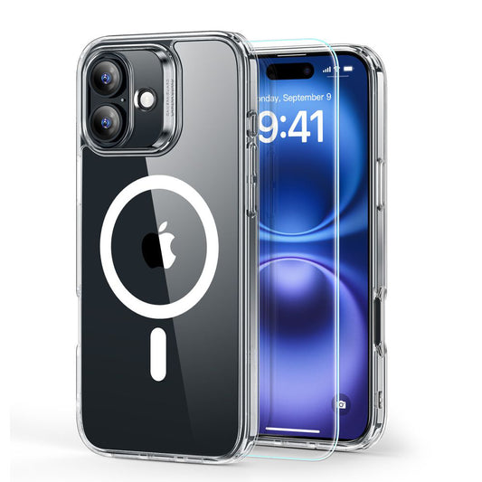 Coque MagSafe pour Apple iPhone 16, ESR, Classic Hybrid avec Protecteur d'Écran, Transparente