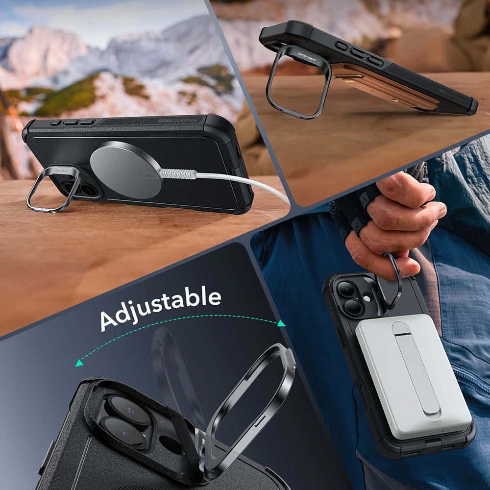 Étui MagSafe pour Apple iPhone 16, ESR, Cyber Armor Kickstand, Noir