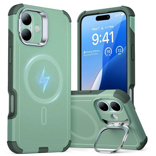 Étui MagSafe pour Apple iPhone 16, ESR, Cyber Armor Kickstand, Vert