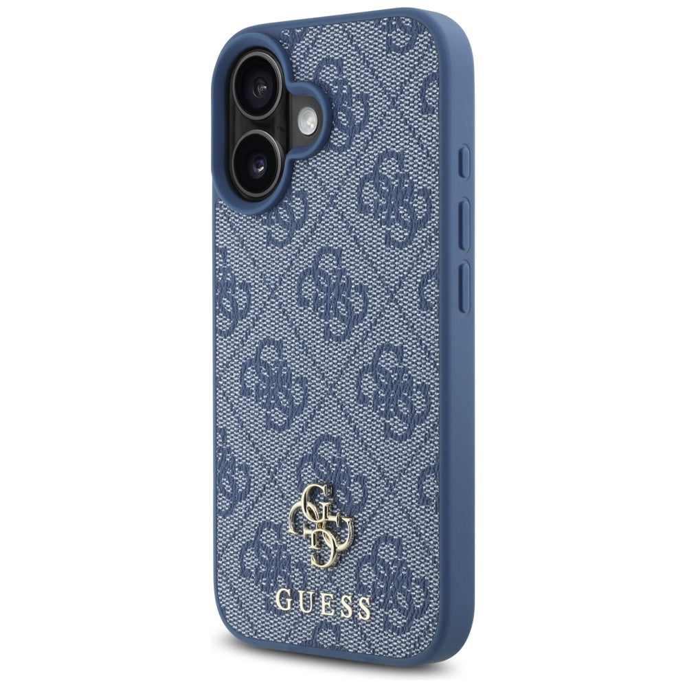 Coque MagSafe pour Apple iPhone 16, Guess, 4G Small and Classic Logo, Bleue