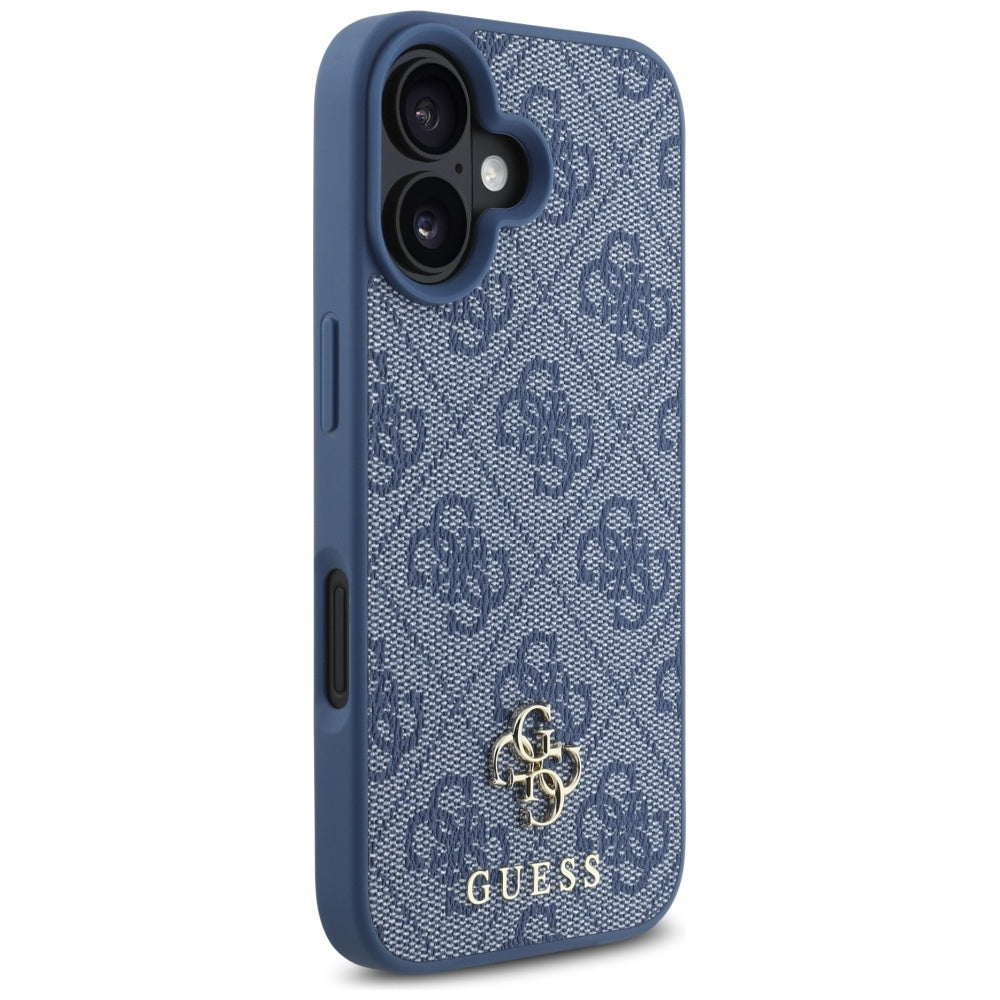 Coque MagSafe pour Apple iPhone 16, Guess, 4G Small and Classic Logo, Bleue
