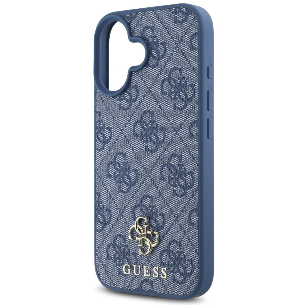Coque MagSafe pour Apple iPhone 16, Guess, 4G Small and Classic Logo, Bleue