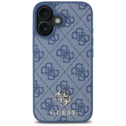 Coque MagSafe pour Apple iPhone 16, Guess, 4G Small and Classic Logo, Bleue