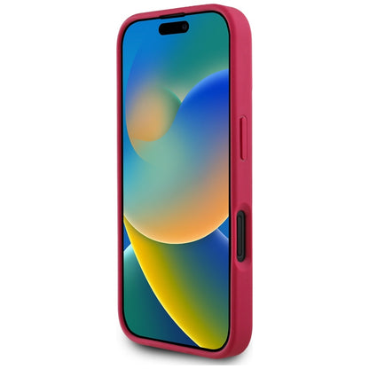 Coque MagSafe pour Apple iPhone 16, Guess, Grained Flowers, Fuchsia