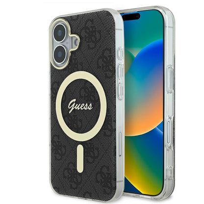 Étui MagSafe pour Apple iPhone 16, Guess, IML 4G, Noir