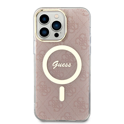 Coque MagSafe pour Apple iPhone 16, Guess, IML 4G, Rose