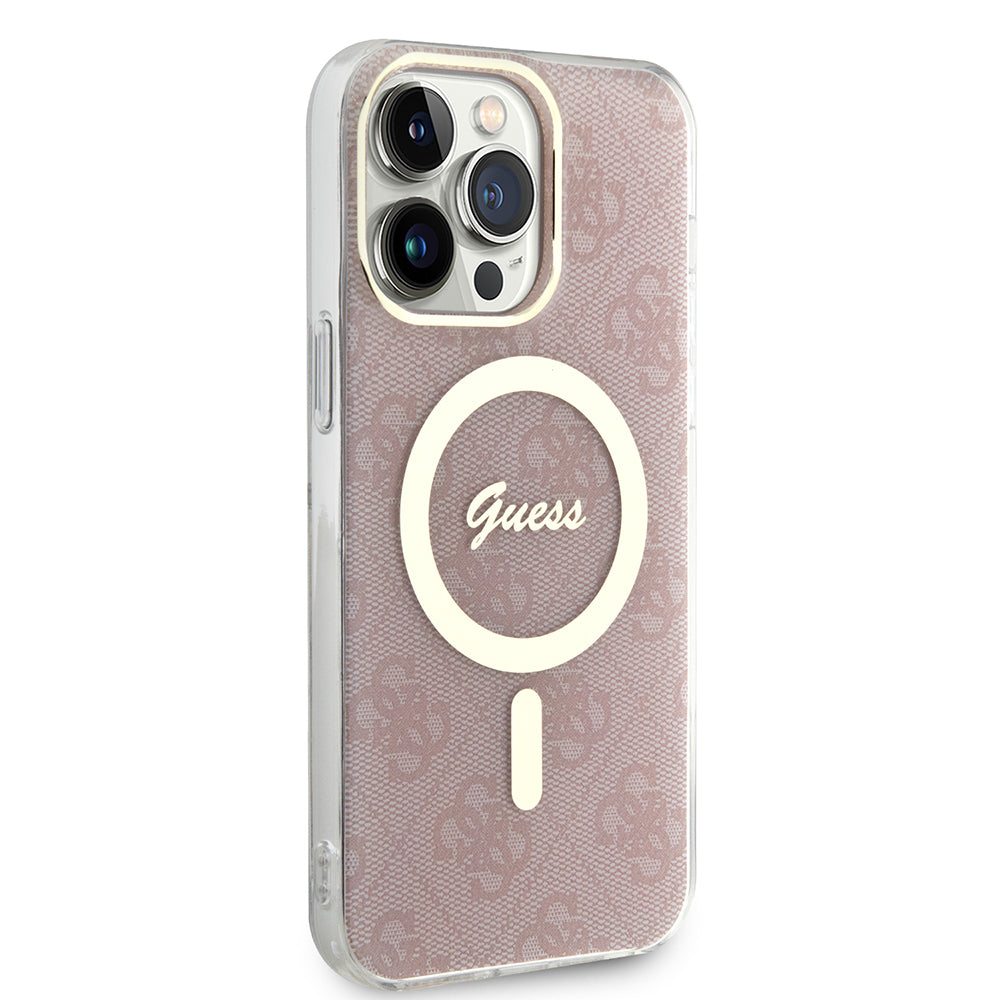 Coque MagSafe pour Apple iPhone 16, Guess, IML 4G, Rose