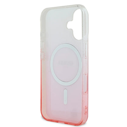 Étui MagSafe pour Apple iPhone 16, Guess, IML Glitter Gradient, Marron