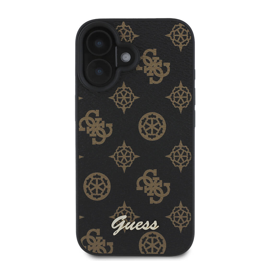 Coque MagSafe pour Apple iPhone 16, Guess, Peony Script, Noire