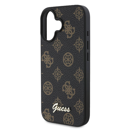Coque MagSafe pour Apple iPhone 16, Guess, Peony Script, Noire