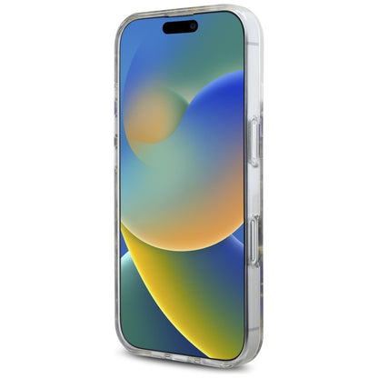 MagSafe Case for Apple iPhone 16, Guess, Resin Flowers and Glitter, Purple