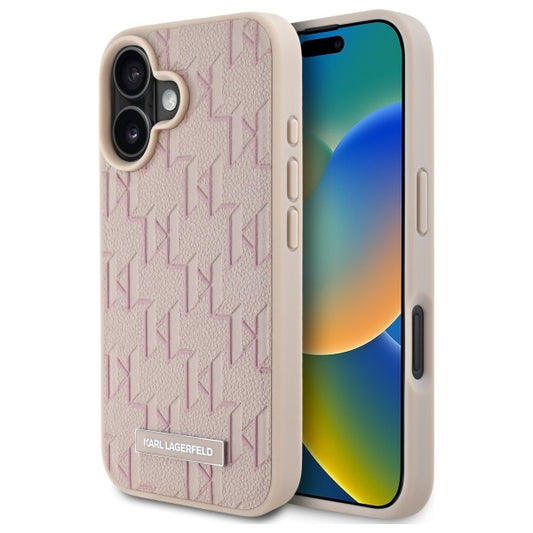 Étui MagSafe pour Apple iPhone 16, Karl Lagerfeld, Hot Stamp, Rose
