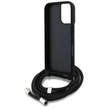 Étui MagSafe pour Apple iPhone 16, Karl Lagerfeld, Saffiano Crossbody, Noir